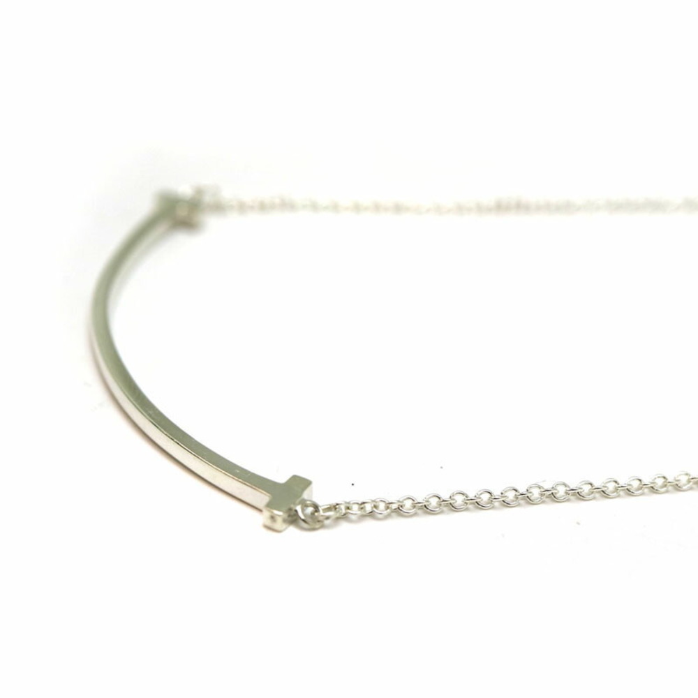 TIFFANY Co T Smile Necklace Silver Marking Length Accessory Lightly Kantei kyoku